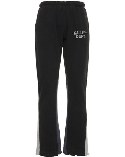 GALLERY DEPT. Logo Flared Cotton Joggers - Black