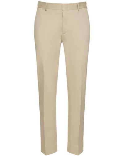 Brioni Pienza Stretch Cotton Trousers - Natural