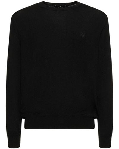 Etro Roma Wool Crewneck Sweater - Black