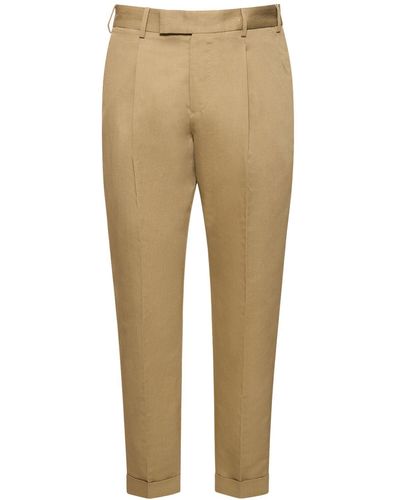 PT Torino Pantalones de algodón y lino - Neutro
