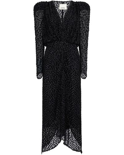 Isabel Marant Maray Viscose & Silk Blend Midi Dress - Black