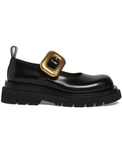 Bottega Veneta Mocassins en cuir lug 30 mm - Noir