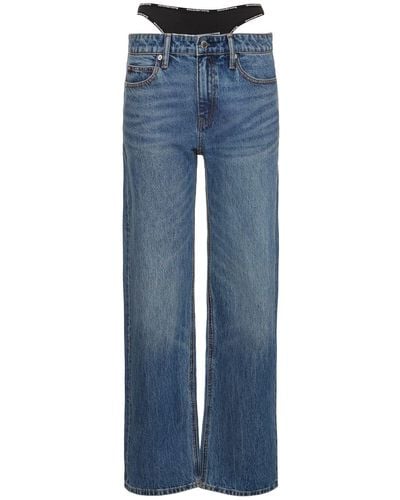 Alexander Wang Mid Rise Relaxed Cotton Denim Jeans - Blue