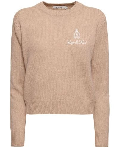 Sporty & Rich Vendome Cashmere Crewneck Sweater - Natural