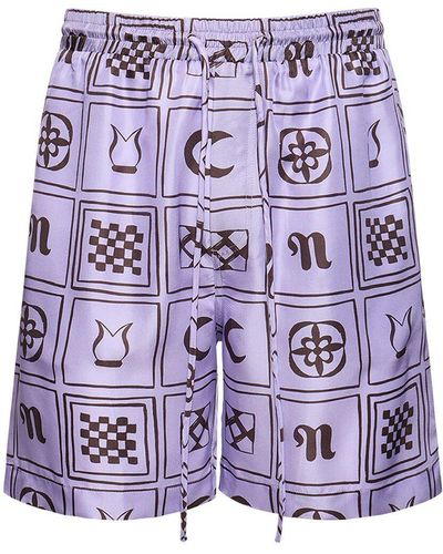 Nanushka Men's Printed Silk Twill Boxer Shorts