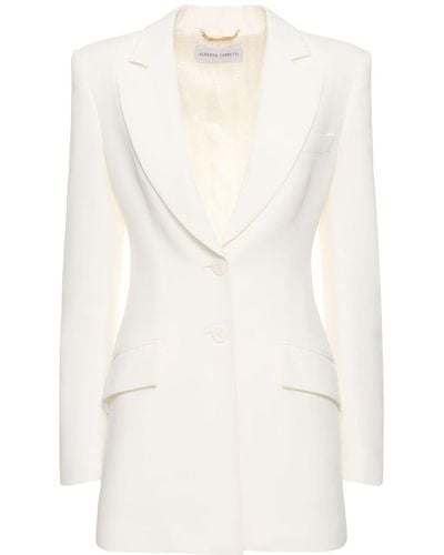 Alberta Ferretti Chaqueta de satén - Blanco