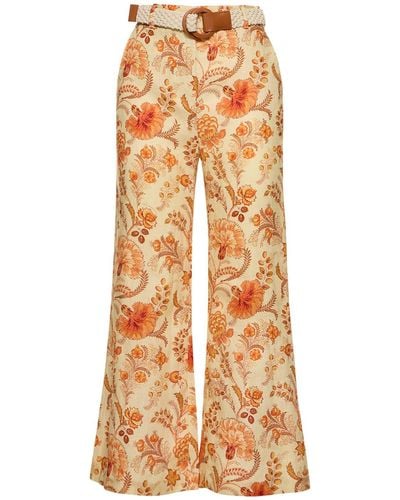 Zimmermann Junie Floral Cropped Pants - Orange