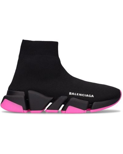 Balenciaga Speed 2.0 clear sole sneaker aus recyceltem strick - Schwarz
