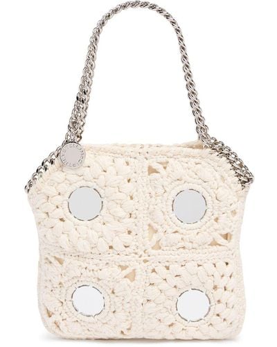 Stella McCartney Mini Crochet Shoulder Bag W/Mirrors - White