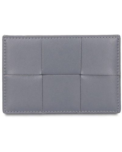 Bottega Veneta Maxi Intreccio Urban Leather Card Holder - Grey