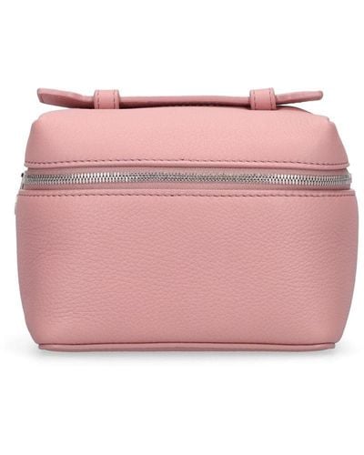 Loro Piana Extra Pocket 11.5 Leather Top Handle Bag - Pink