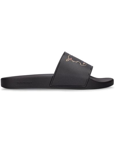 Burberry Sandalias planas furley - Negro