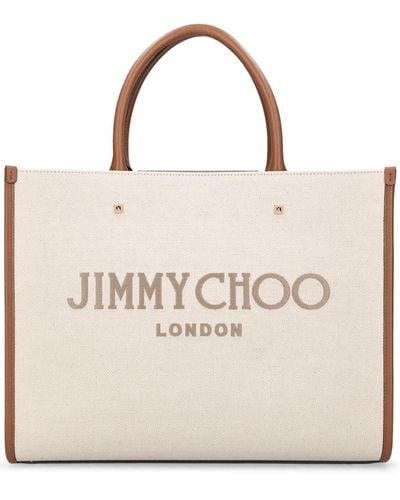 Jimmy Choo Avenue M Recycled Cotton Tote Bag - Natural