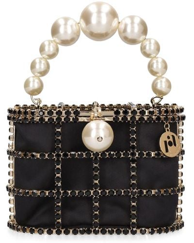 Rosantica Holli Shiny Pearl Top Handle Bag - Black