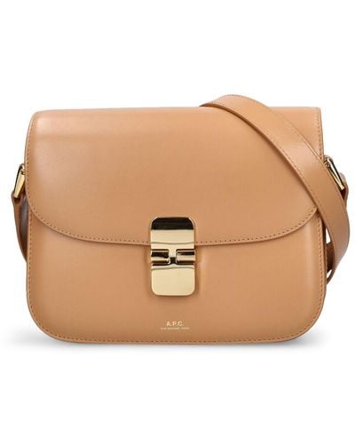 A.P.C. Small Grace Leather Shoulder Bag - Brown