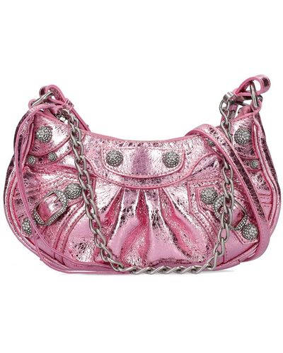 Balenciaga Le Cagole Mini Leather Purse - Pink