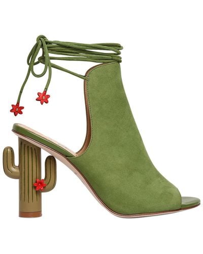 Katy Perry 100mm Saguaro Cactus Suede Sandals - Green