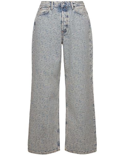 Acne Studios Monogram Cotton Denim Jeans - Grey
