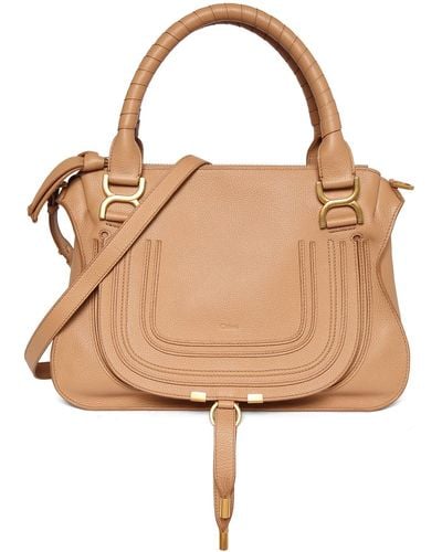 Chloé Small Marcie Leather Shoulder Bag - Brown