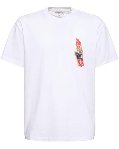 JW Anderson T-shirt en jersey de coton imprimé gnome - Blanc