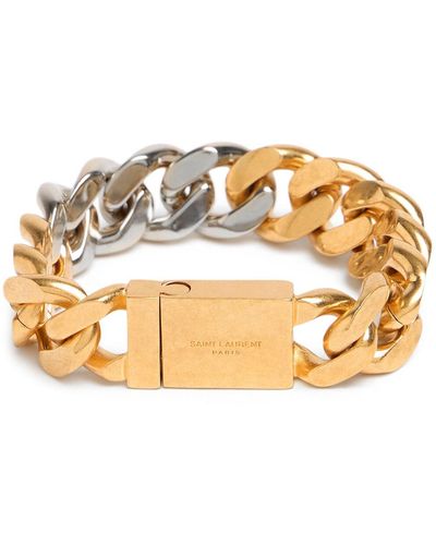 Saint Laurent Bi Colour Brass Bracelet - Metallic