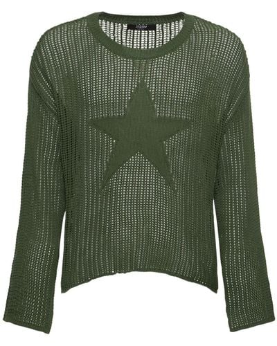 Jaded London Star Loose Knit Jumper - Green