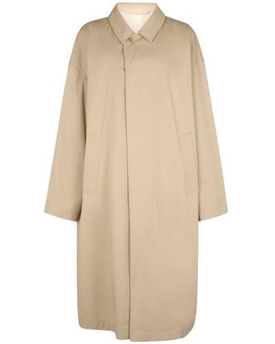 Lemaire Long Cotton Overcoat - Natural