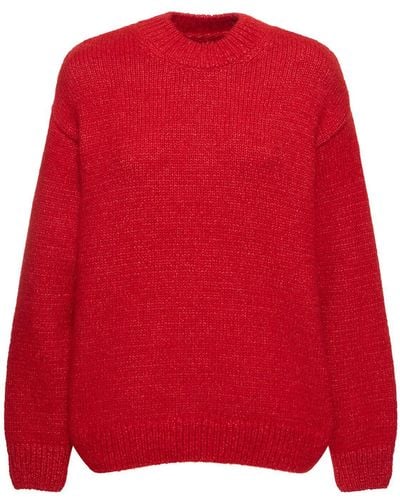 Jacquemus La Maille Pavane Wool Blend Logo Sweater - Red