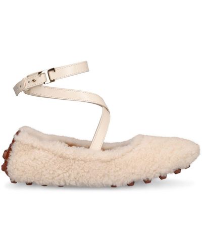 Tod's Ballerine Bubble in shearling - Neutro