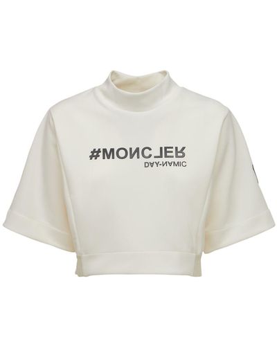 Moncler Genius T-shirt Court En Tissu Technique Imprimé Col Roulé - Blanc