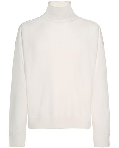 Bottega Veneta Pull-over en laine légère à col roulé - Blanc