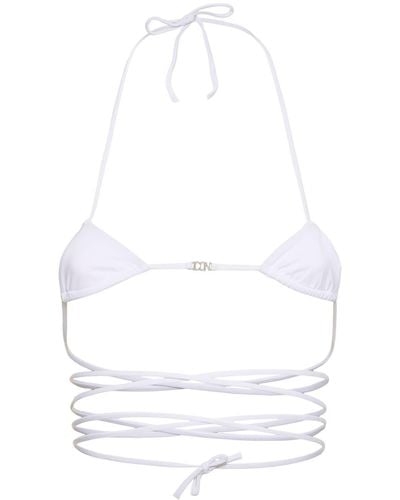 DSquared² Icon Lycra Triangle Bikini Top - White