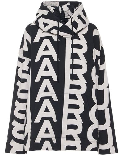 Marc Jacobs Women Dark Brown Monogram Oversized Hoodie, XS| Luxury Sweatshirts & Hoodies for Women | Darveys