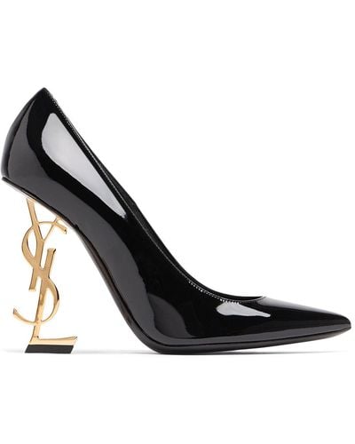 Saint Laurent Zapatos de tacón opyum de cuero negro