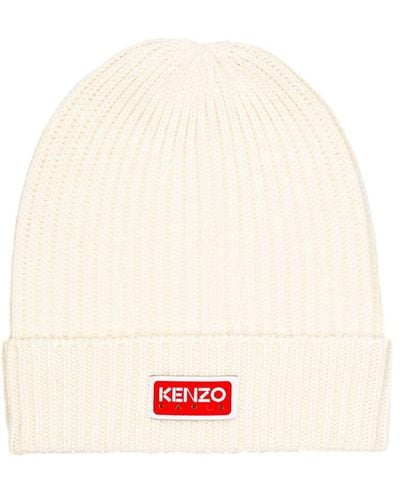 KENZO Gorro beanie de lana con logo - Neutro