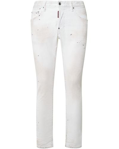 DSquared² Jeans Aus Stretch-denim "skater" - Weiß