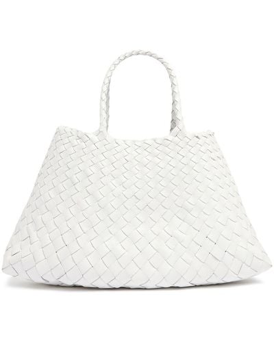 Dragon Diffusion Small Santa Croce Leather Shoulder Bag - White