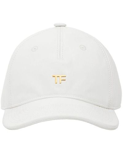 Tom Ford Tf Cotton Canvas & Leather Baseball Cap - White
