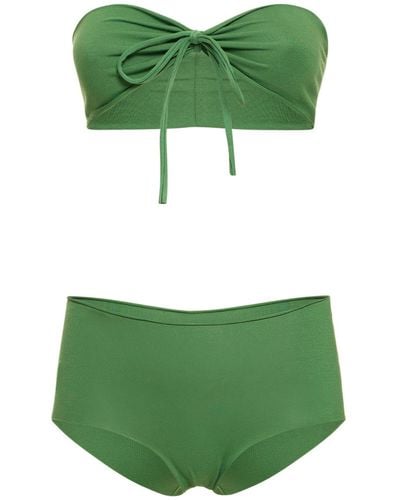 ISOLE & VULCANI Bikini de jersey de algodón sin costuras - Verde