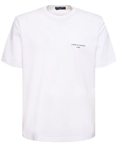 Comme des Garçons Bedrucktes T-shirt Mit Logotasche - Weiß