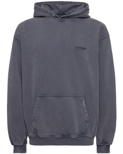 Represent Owners Club Logo Cotton Hoodie - Gray