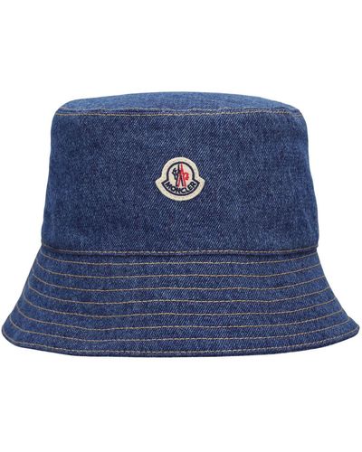 Moncler Cappello bucket in denim - Blu