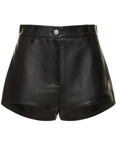 Magda Butrym Leather High Rise Shorts - Black