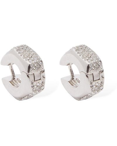 Versace Bulk Crystal Hoop Earrings - White