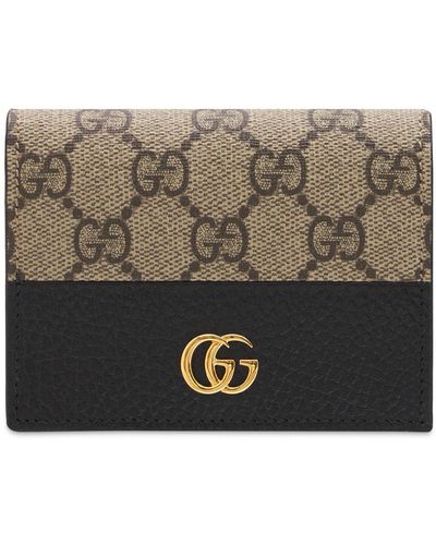 Gucci Marmont Gg Canvas Card Case Wallet - Gray