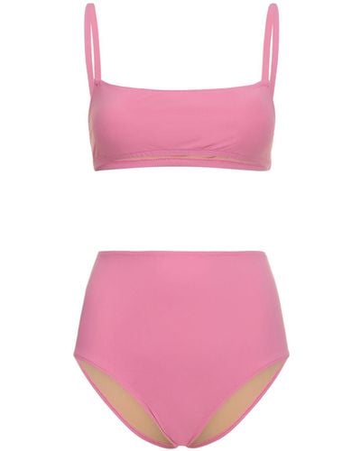 Lido Undici Bralette & High Rise Bikini - Pink