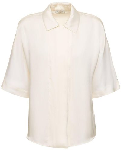 Anine Bing Hemd Aus Seidenmischung "julia" - Weiß