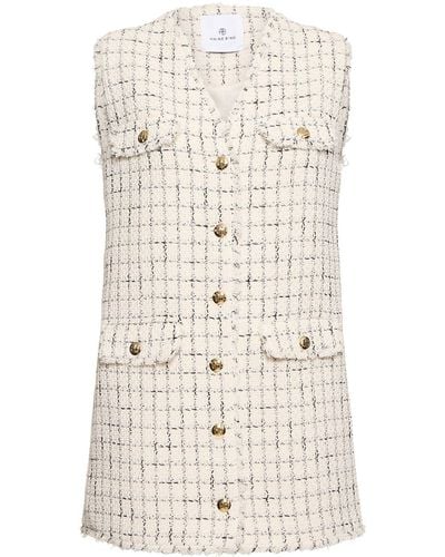 Anine Bing Janet Plaid Cotton Blend Mini Dress - Natural