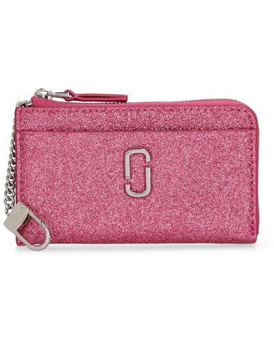 Marc Jacobs The Glitter Logo Leather Wallet - Purple