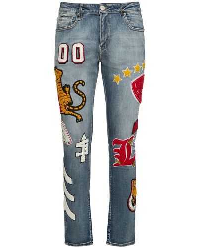 Lifted Anchors Jeans Mit Patches "scholar" - Blau